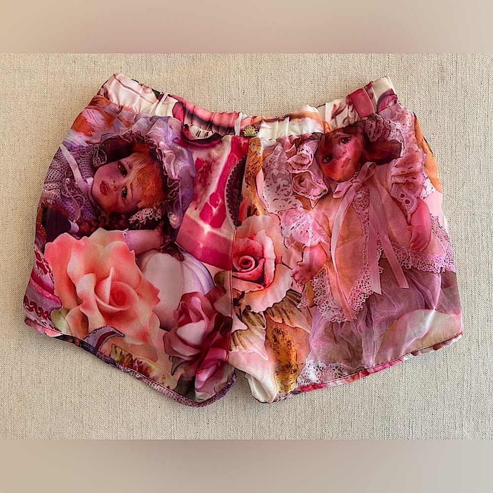 🎀✨Agua Bendita Dolly Festival Shorts Pink Doll Print ✨Floral✨Boho ✨Coachella✨